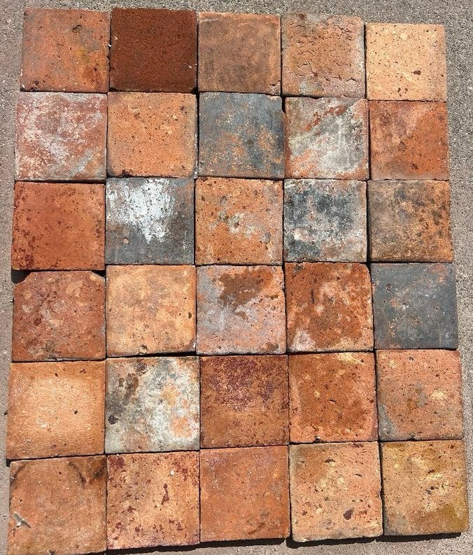 Oude Franse estriken plavuizen pracht nuance 15x15 80M2