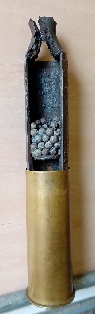 opengewerkte 7,5cm Krupp M1903 Granaat op huls (vrijgesteld), Verzamelen, Ophalen, Landmacht, Duitsland, Hulzen of Bodemvondsten