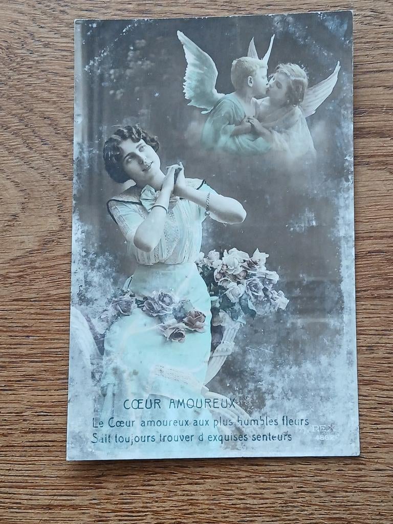 Antieke Franse Ansichtkaart - Coeur Amoureux, Ophalen of Verzenden