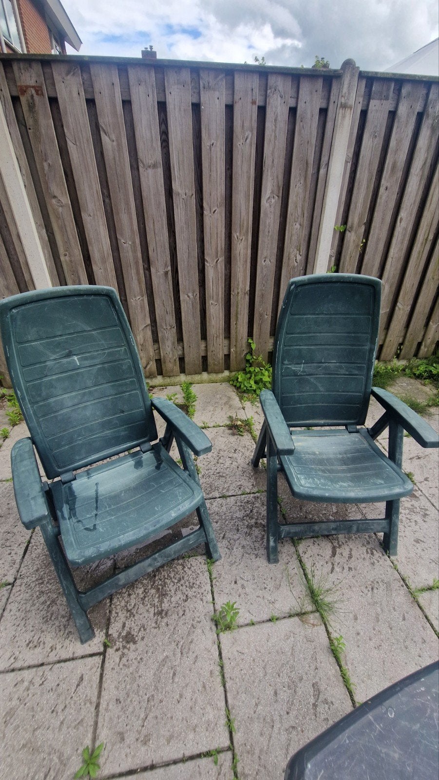 4 Tuinstoelen Jardin, Ophalen of Verzenden, Gebruikt, Plastic, Inklapbaar