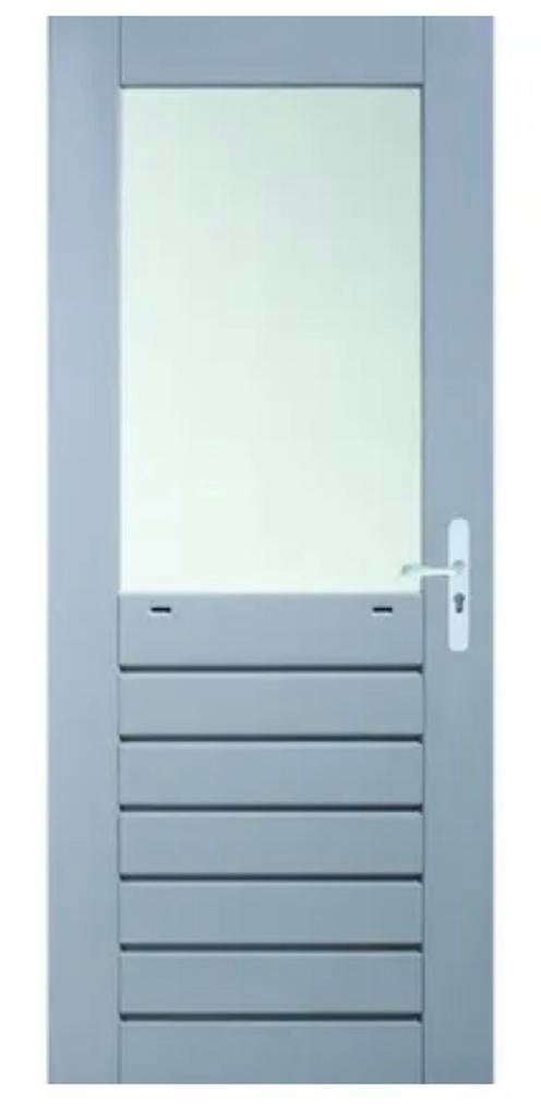 Gevraagd | Hardhouten Buitendeur | 82,5 x 211, Ophalen of Verzenden, 200 tot 215 cm, Glas, Buitendeur