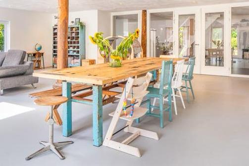 Eettafel van oude wagondelen - 300x100 cm, Ophalen, Gebruikt, 100 tot 150 cm, 200 cm of meer
