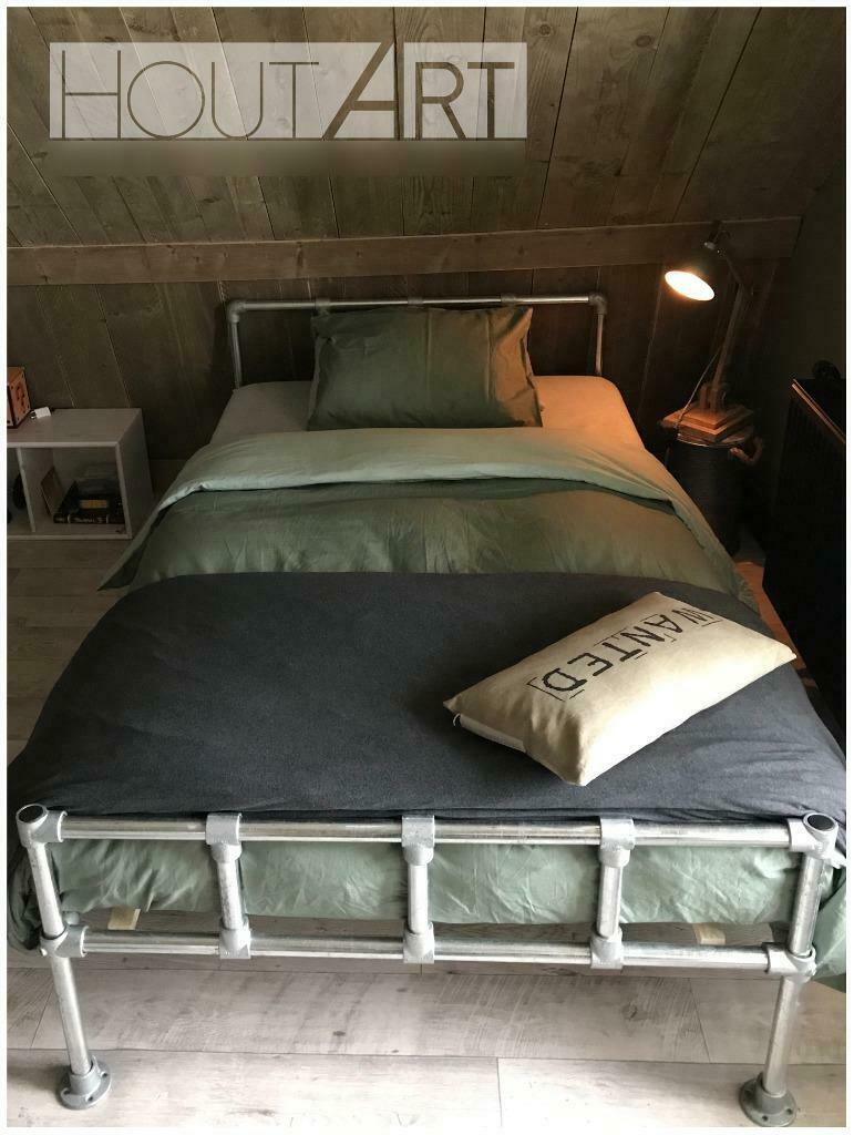 Steigerbuis bed frame - Een of tweepersoons mogelijk!, 90 cm, Overige kleuren, Info@hout-art.nl, Ophalen of Verzenden