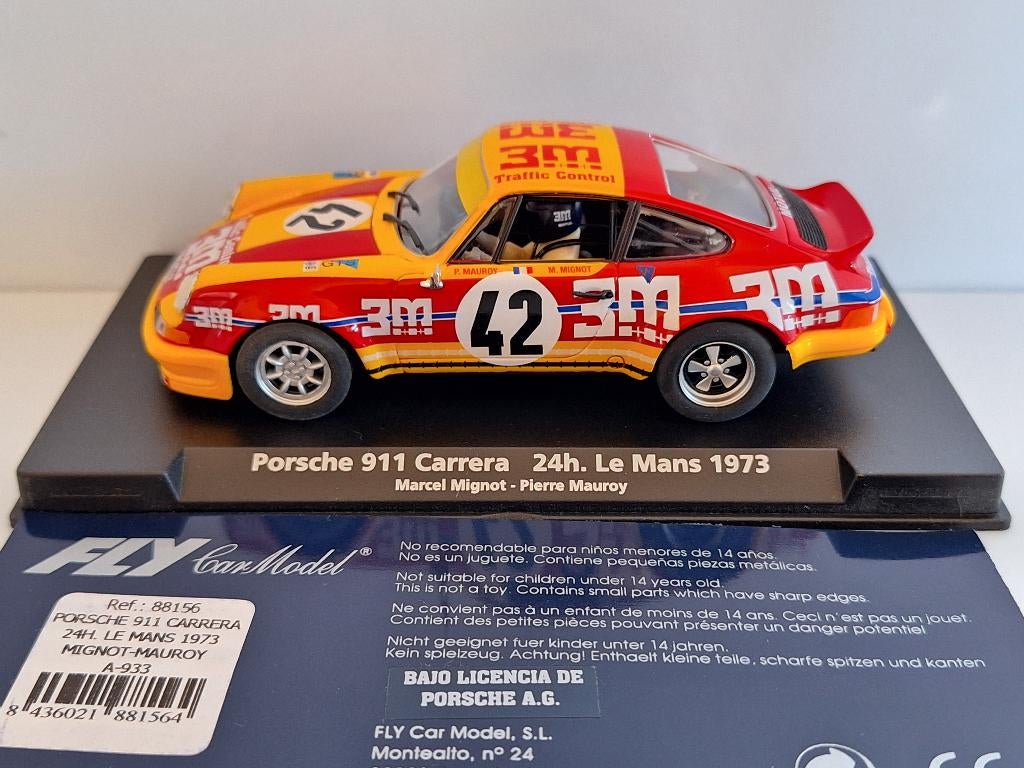 Fly Porsche 911 Carrera 24H Le-Mans 1973 Mignot 3M A-933, Carrera, Racebaan, Carrera, Carrera