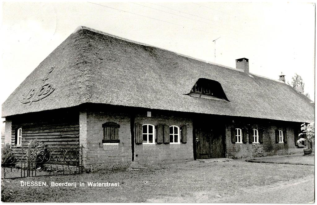 Diessen (NB), Boerderij in Waterstraat gelopen, richtp. 3,50, Verzenden, 1940 tot 1960, Gelopen, Noord-Brabant