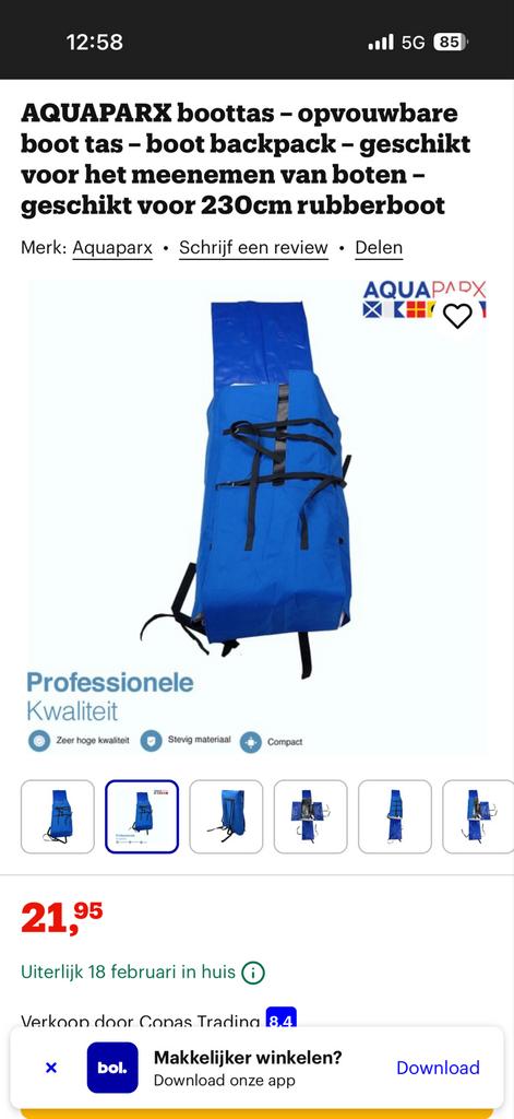 AQUAPARX Boot Tas - nieuw, Watersport en Boten, Ophalen of Verzenden, Nieuw, Overige typen