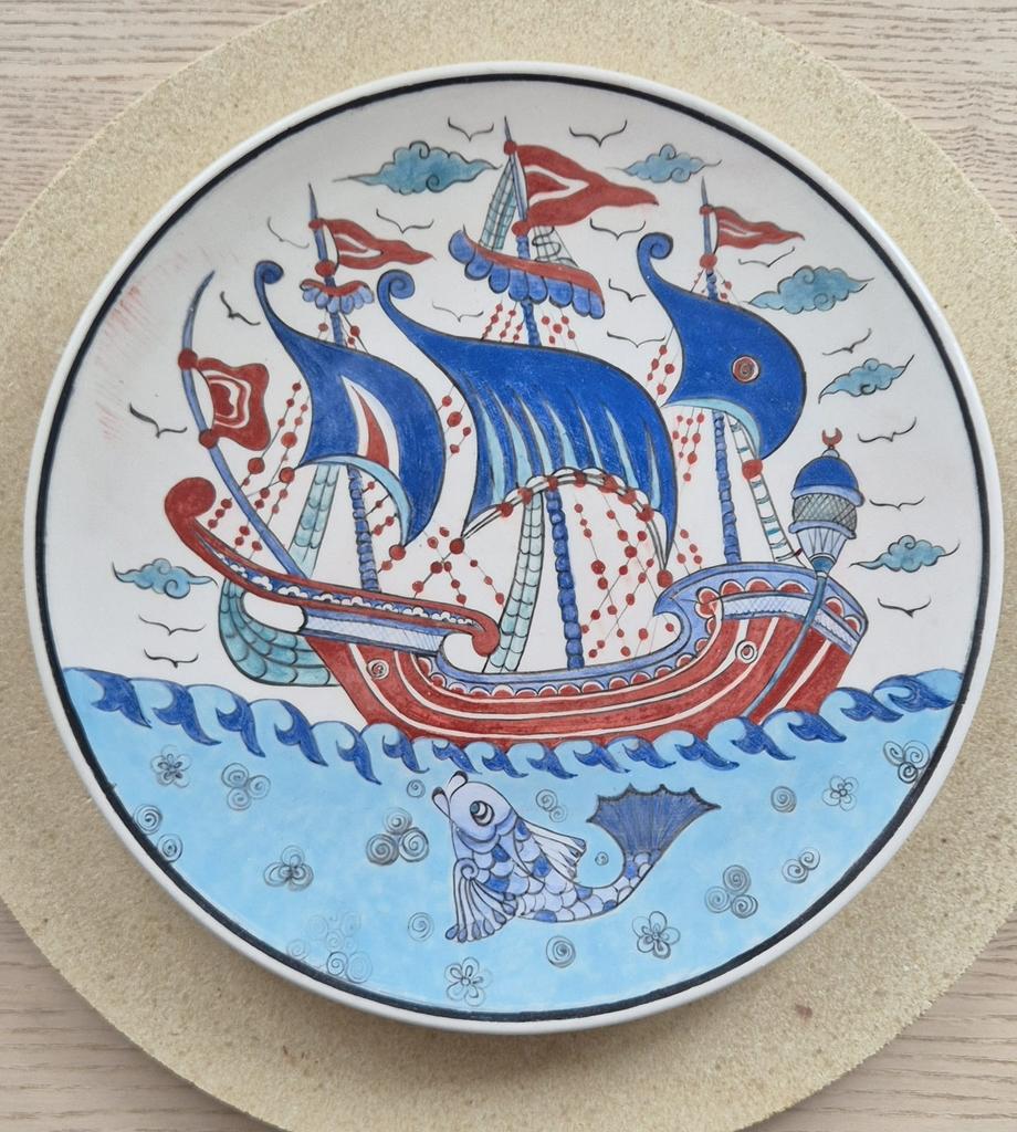 Handgeschilderd Çini Bord - Iznik Style, Ophalen of Verzenden