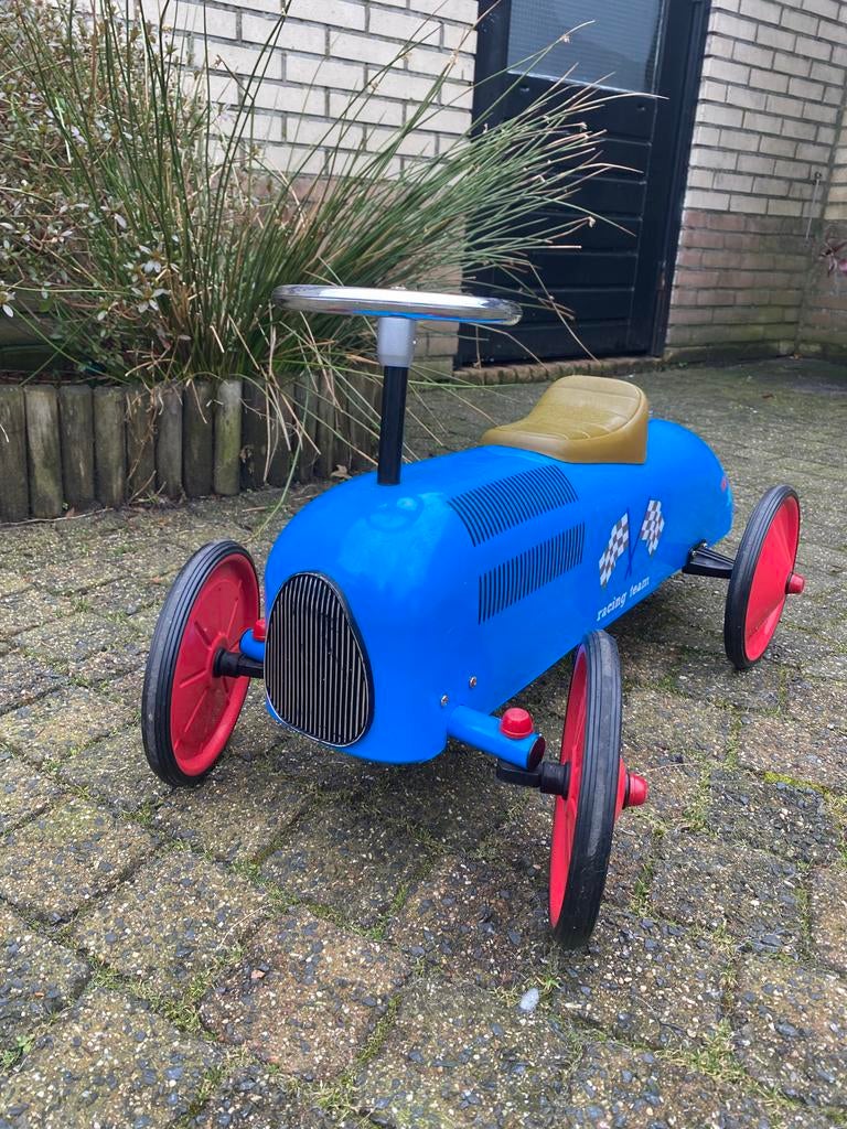 Stoere blauwe loopauto /raceauto, Ophalen, Zo goed als nieuw, Loopvoertuig