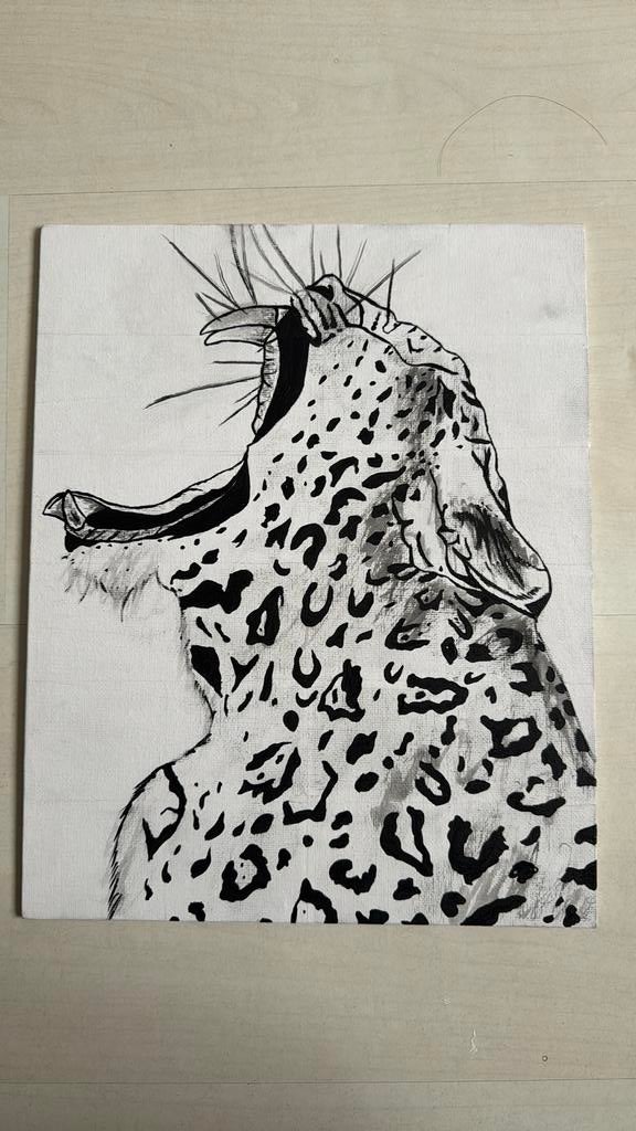 Schilderij Tijger Zwart-Wit, Ophalen of Verzenden