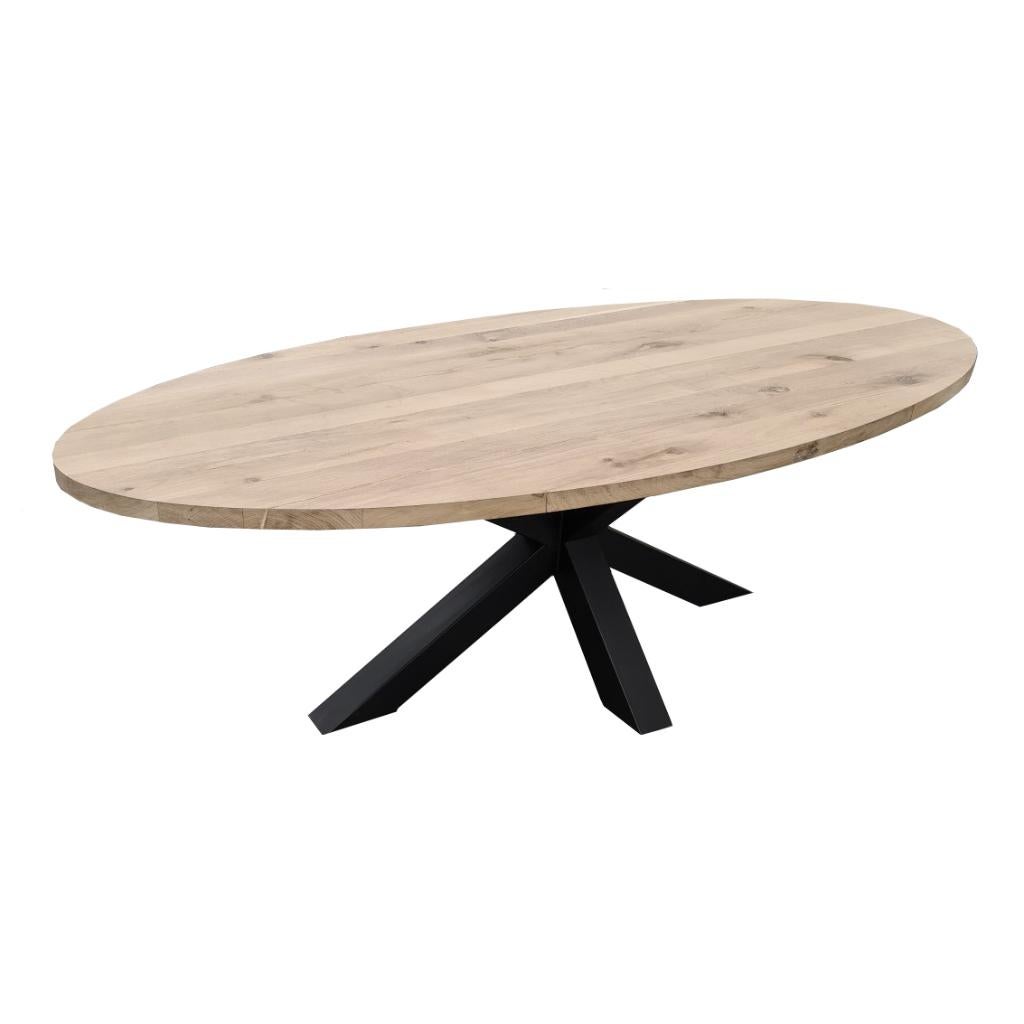 Ovale eettafel | Eiken | Eetkamertafel | eettafel | ovaal, Ophalen, 100 tot 150 cm, Eikenhout, Vijf personen of meer