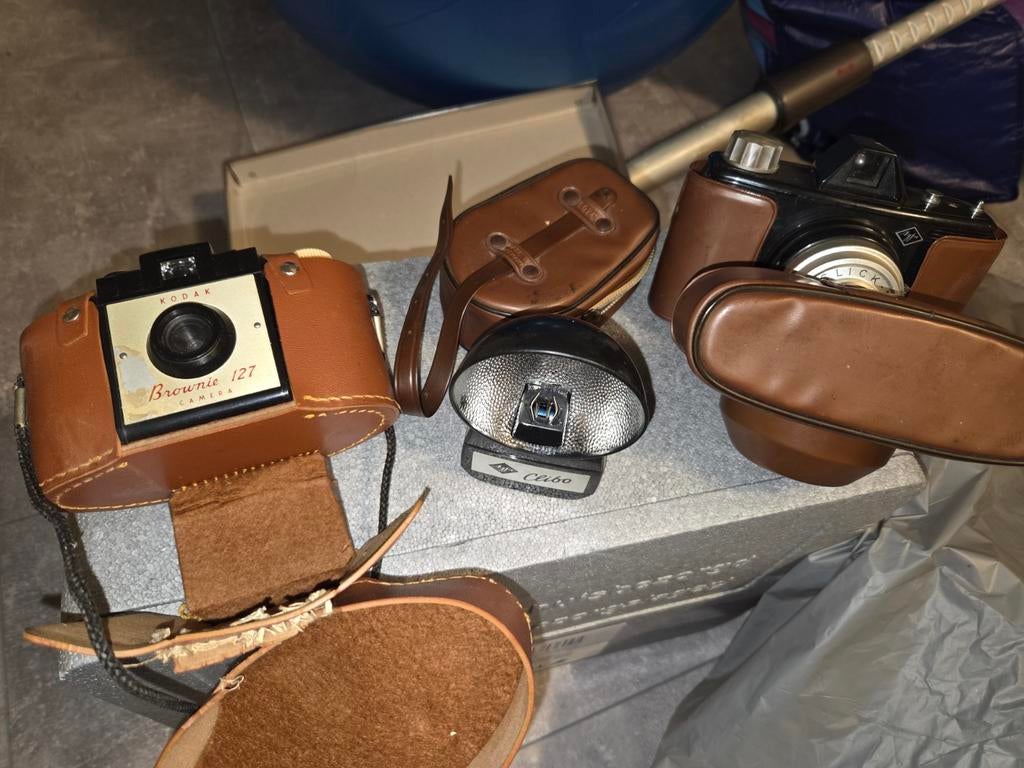 Vintage Camera Collectie: Agfa, Clibo & Kodak Brownie, Ophalen of Verzenden, Gebruikt, Compact, Kodak
