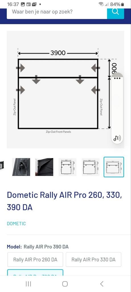 Gebruikte Dometic rally air pro 390 drive away, Ophalen
