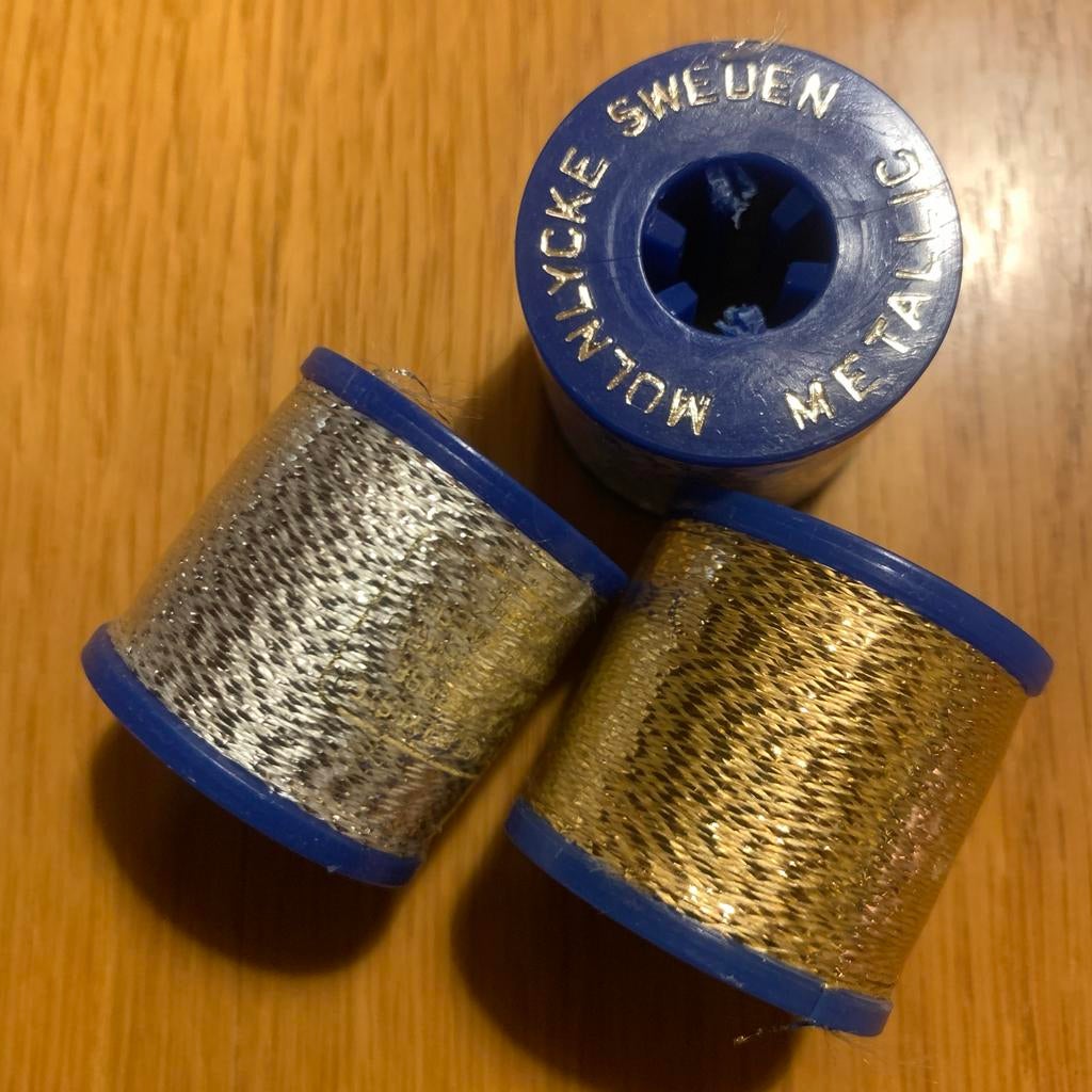 Vintage DMC en Mulnlycke metallic borduurgaren goud zilver, Verzenden, Nieuw, Handborduren, Borduurgaren of Zijde