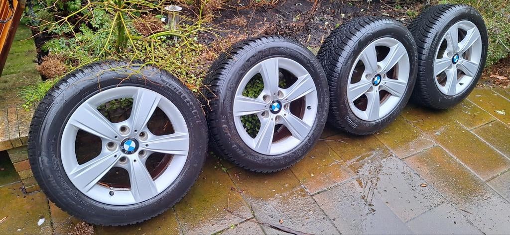 Bwm velgen met winterbanden, Ophalen, 16 inch, Banden en Velgen, 205 mm