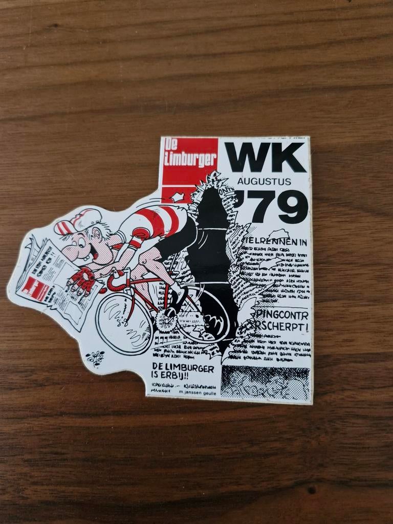 5034 De Limburger WK Wielrennen 1979 Sticker, Ophalen of Verzenden, Gebruikt, Sport