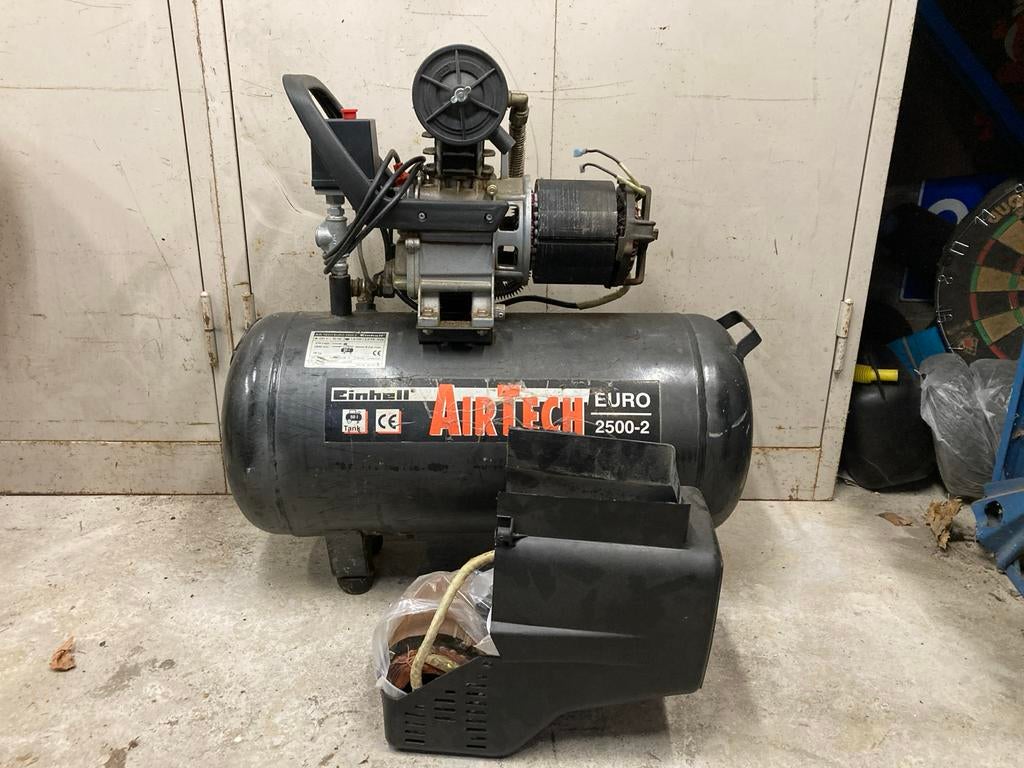 Einhell Aitrtech Compressor - Nieuwe Motor, Condensator?, Ophalen, Gebruikt, 6 tot 10 bar, 25 tot 100 liter