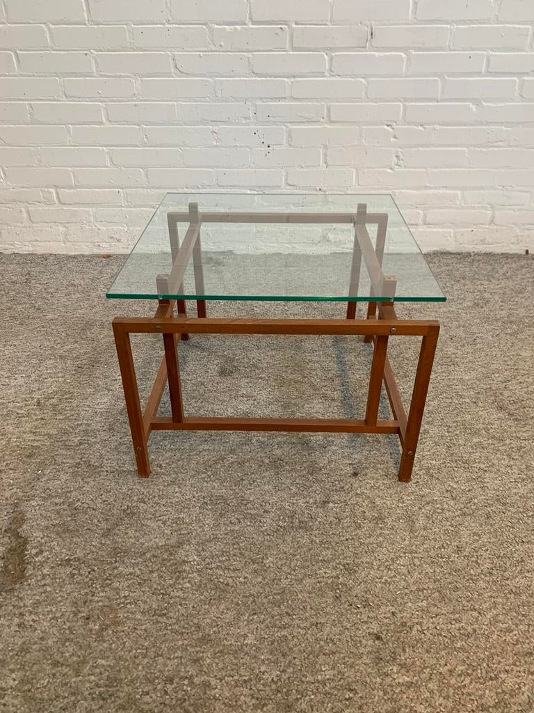 Bijzettafel Mid 20th Century Henning Norgaard for Komfort, Ophalen of Verzenden, Rechthoekig, Glas, Minder dan 55 cm