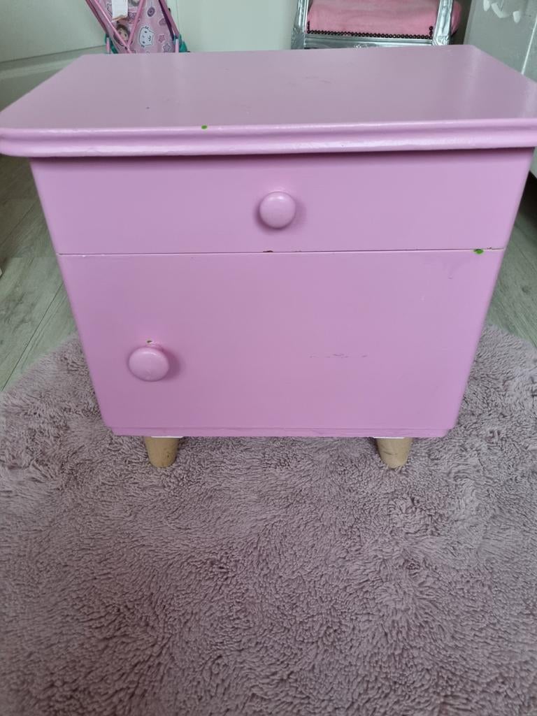 Nachtkastje roze, Kinderen en Baby's, Kinderkamer | Commodes en Kasten, Ophalen of Verzenden, Minder dan 50 cm, Minder dan 75 cm