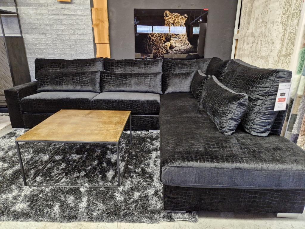 Voorraad | Taupe croco hoekbank lounge | Showroom Utrecht🌞, Huis en Inrichting, Ophalen, Hoekbank, Croco, velvet, eric kuster