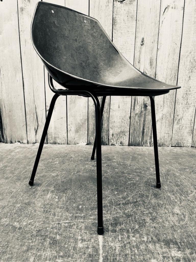 Pierre Guariche–Chaise Coquillage (Meurop) | 4 op voorraad, Tuin en Terras, Ophalen of Verzenden, Zo goed als nieuw, Kunststof