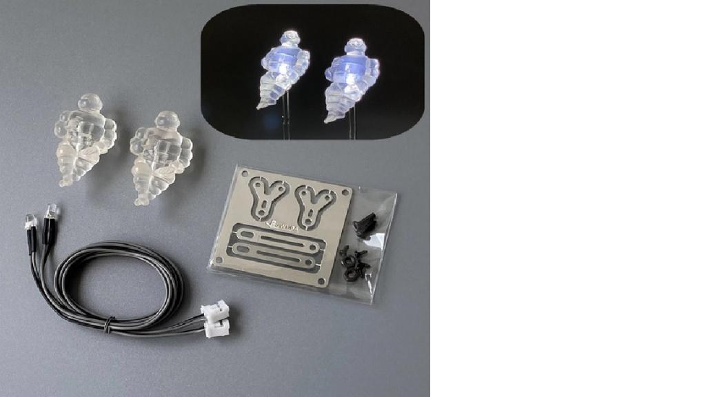 2x verlichte Michelin mannetjes voor 1:14 truck vrachtwagen, Elektro, Schaal 1:14, Nieuw, Ophalen of Verzenden