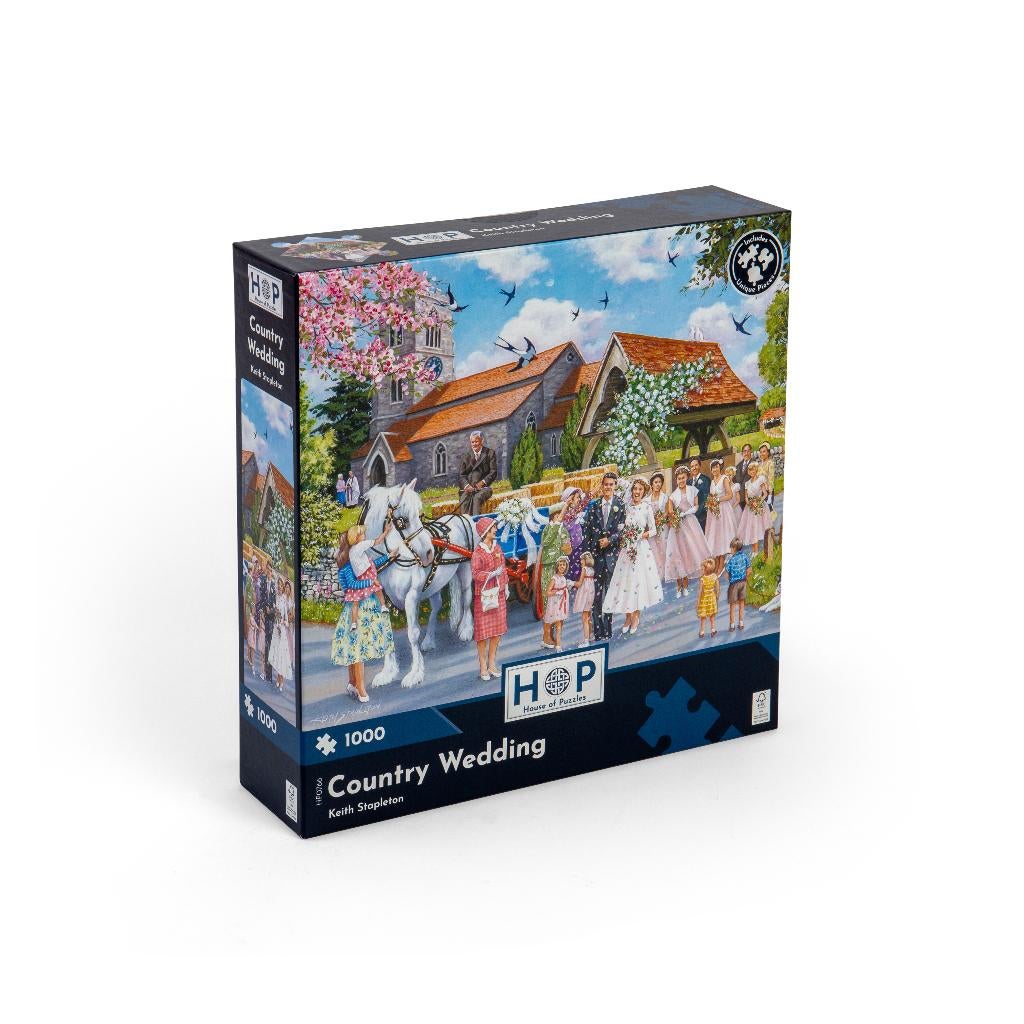 Country Wedding van House of Puzzles 1000 stukjes, Ophalen of Verzenden, 500 t/m 1500 stukjes, Nieuw, Legpuzzel