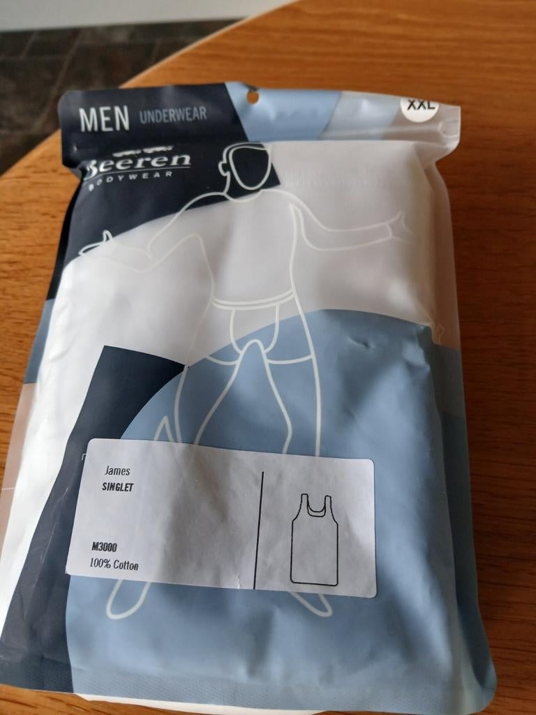 Beeren James Singlet Hemd - Wit - XXL, Kleding | Heren, Ondergoed, Ophalen of Verzenden, Wit, Beeren, Hemd