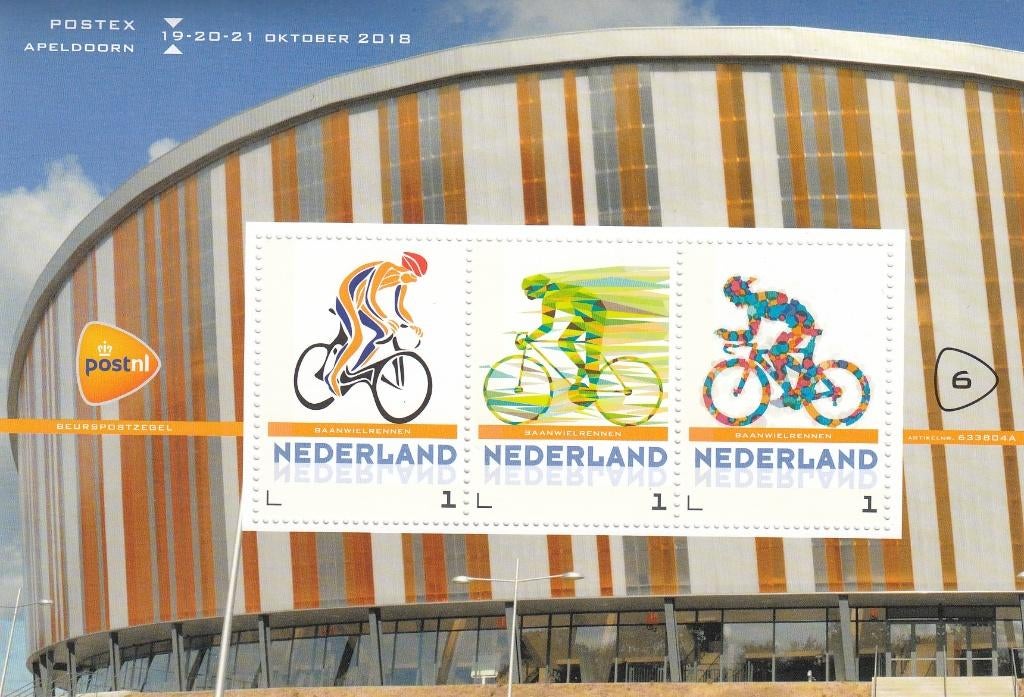 Nederland- 2018-Beurzegels- Postex Apeldoorn- Baanwielrennen, Ophalen of Verzenden, Na 1940, Postfris