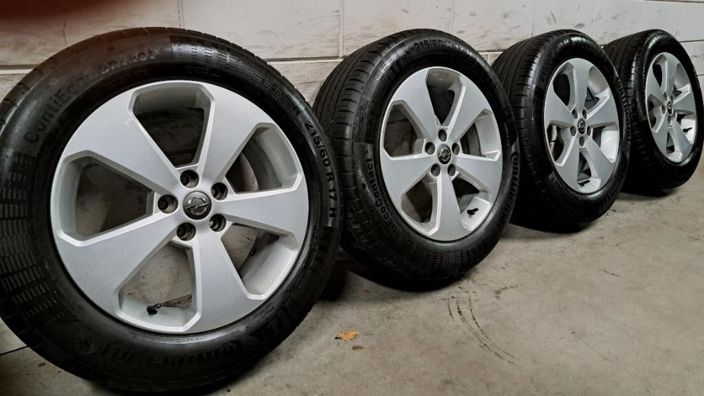 Lichtmetalen velgen Opel Mokka Trax 215/60/17 in Nieuwstaat!, Auto-onderdelen, Banden en Velgen, Banden en Velgen, Zomerbanden