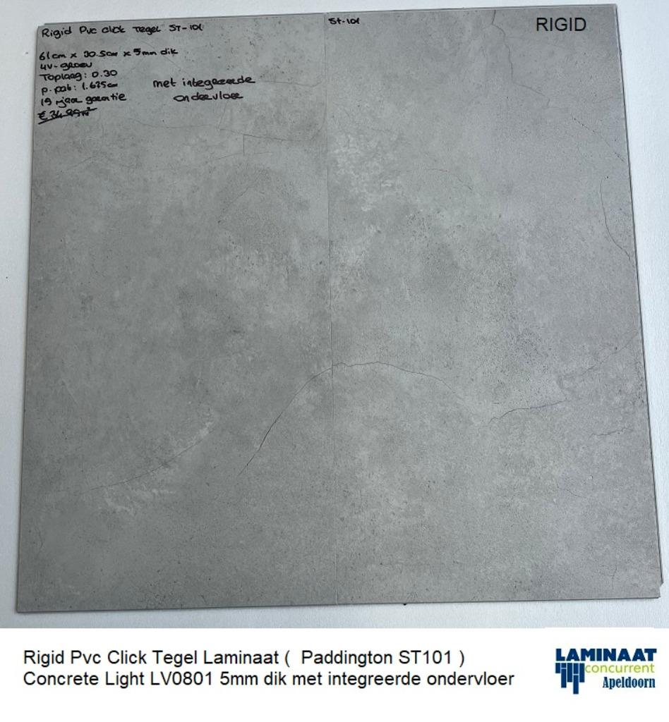 Pvc click Paddington Grijs 5mm met integreerde ondervloer