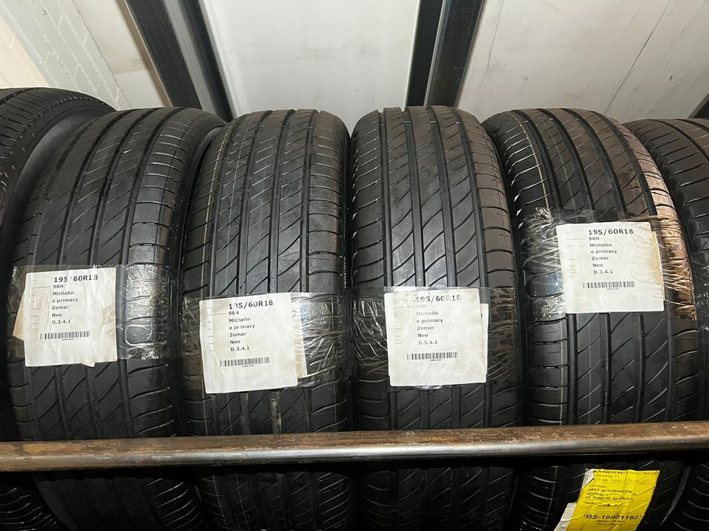 Michelin 195/60R18 Zomerbanden DEMO Zeer nette set van 4, 18 inch, Nieuw, Ophalen of Verzenden, Band(en)