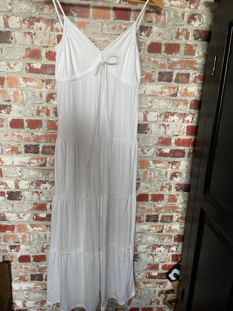Replay witte lange jurk zomerjurk maat xs 34 36, Wit, Replay, Ophalen of Verzenden, Zo goed als nieuw