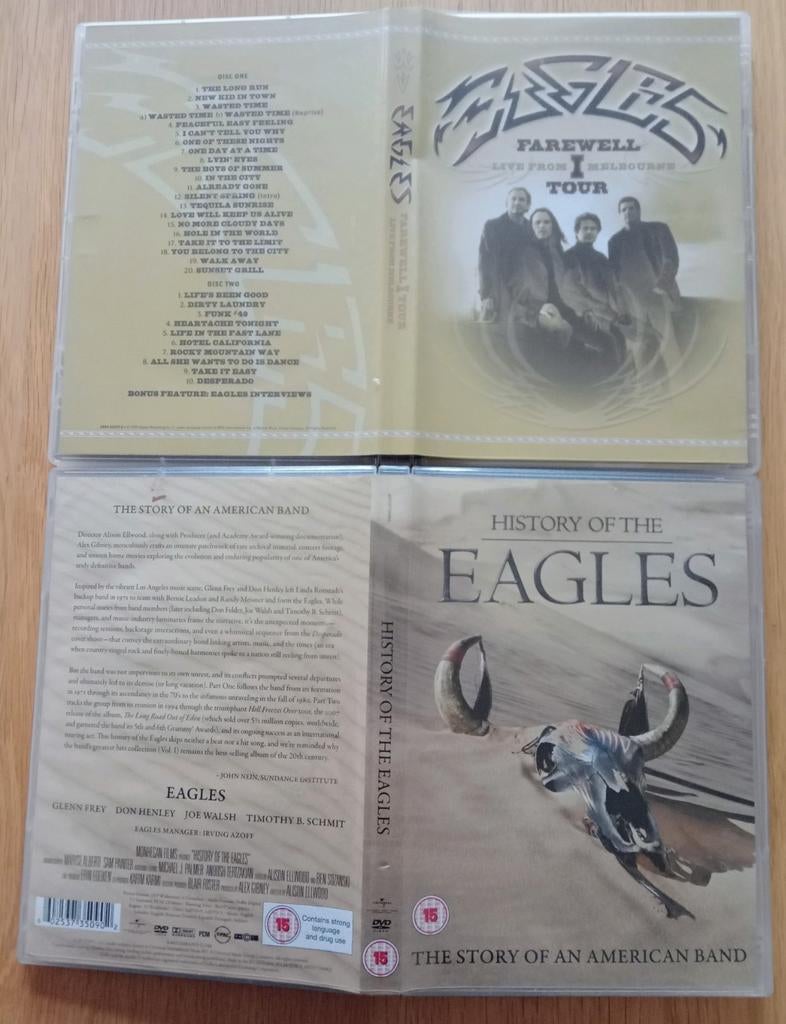 4 dvd Eagles Farewell tour & history of the zgan, Ophalen of Verzenden