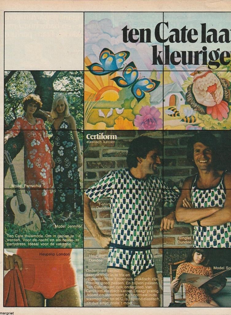 retro reclame 1975 Ten Cate Certiform heren ondergoed, Verzenden, Overige typen