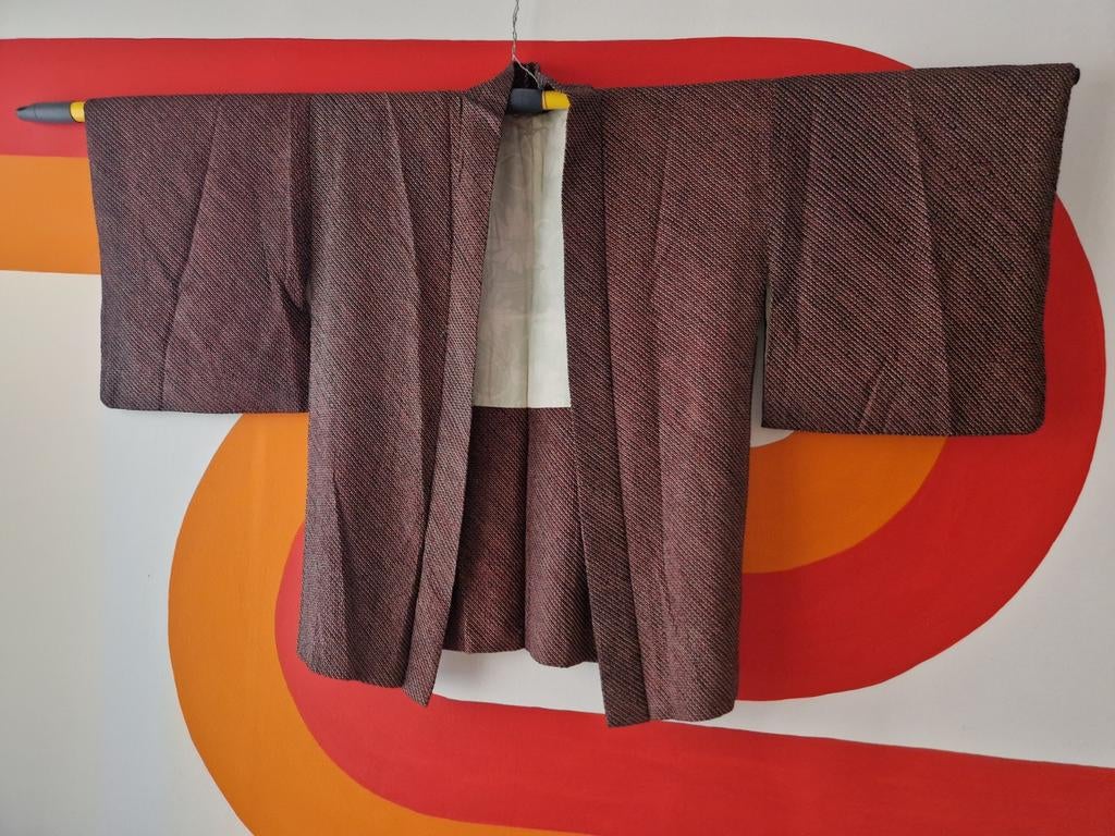 Authentieke vintage Japanse zijden shibori haori (jasje), Ophalen of Verzenden