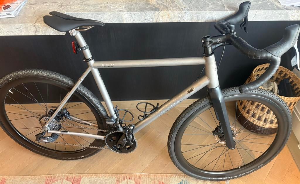 Titanium Gravel Bike 56cm, Zo goed als nieuw, Meer dan 20 versnellingen, 53 tot 57 cm, Ophalen