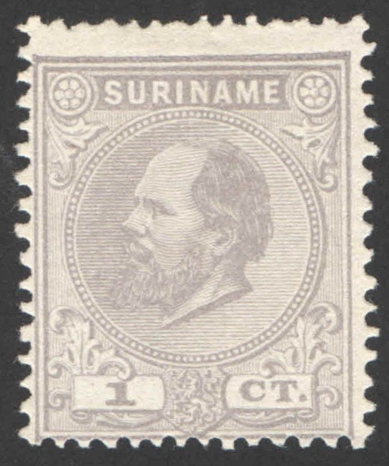 Suriname NVPH nr 1 ongebruikt Koning Willem III 1885, Ophalen of Verzenden, Postfris