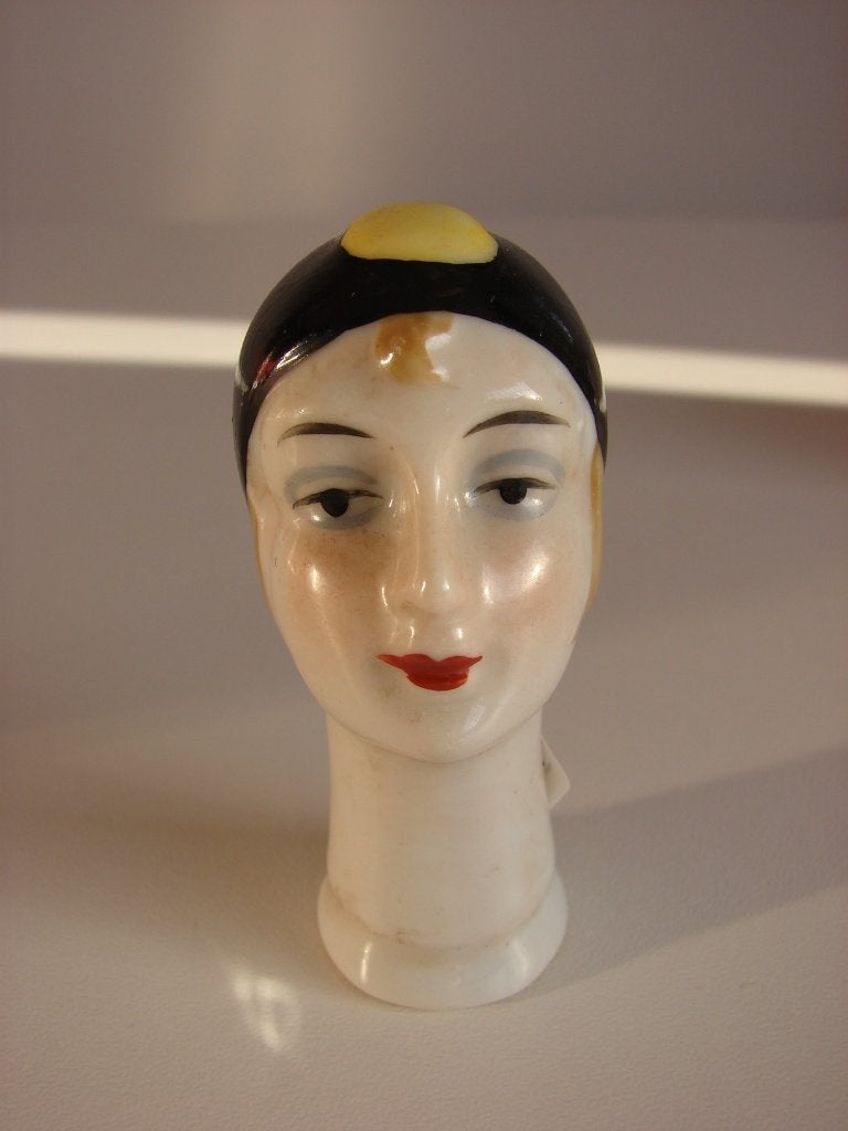 Art deco pierrot hoofdje in porselein, Ophalen of Verzenden