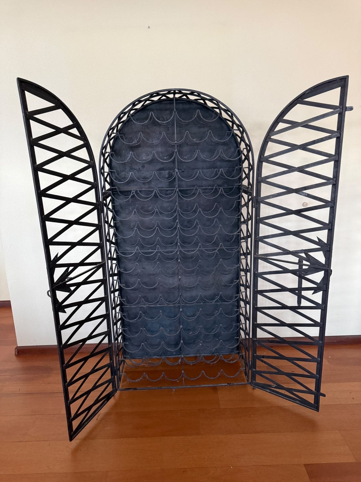 Smeedijzeren wijnrek voor 92 flessen - 170x85x35 cm, Ophalen, Gebruikt, 25 flessen of meer, 75 – 100