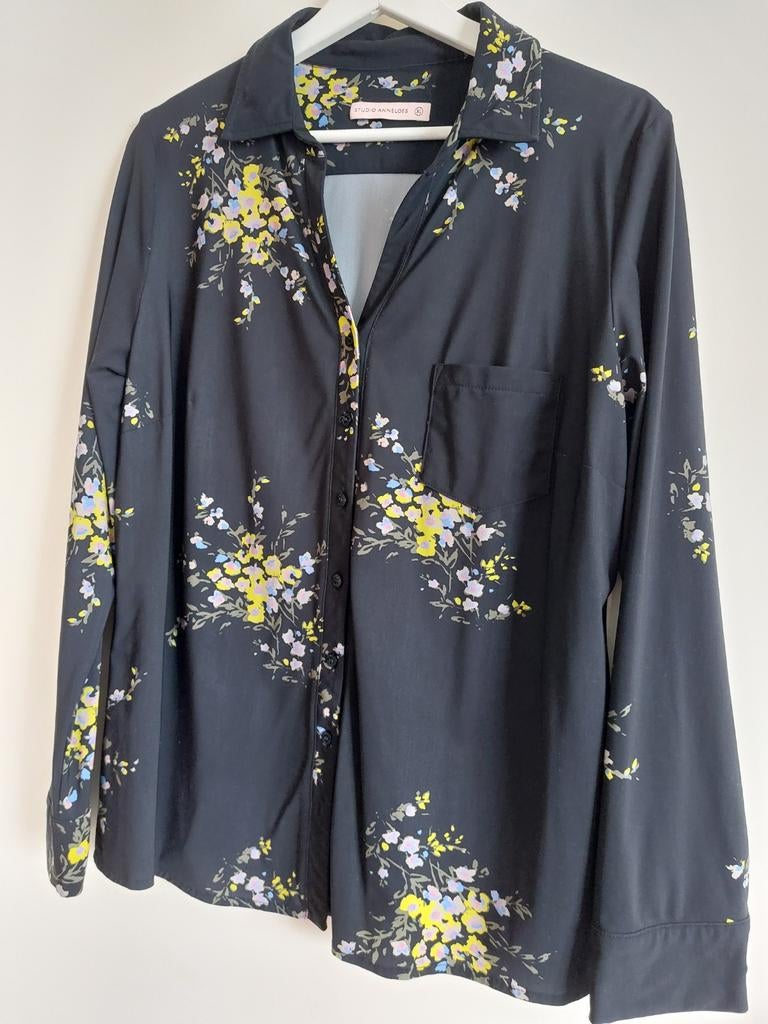 Studio Anneloes Maat XL  Travelstof zwart fleurige bloemen, Ophalen of Verzenden, Zo goed als nieuw, Maat 46/48 (XL) of groter