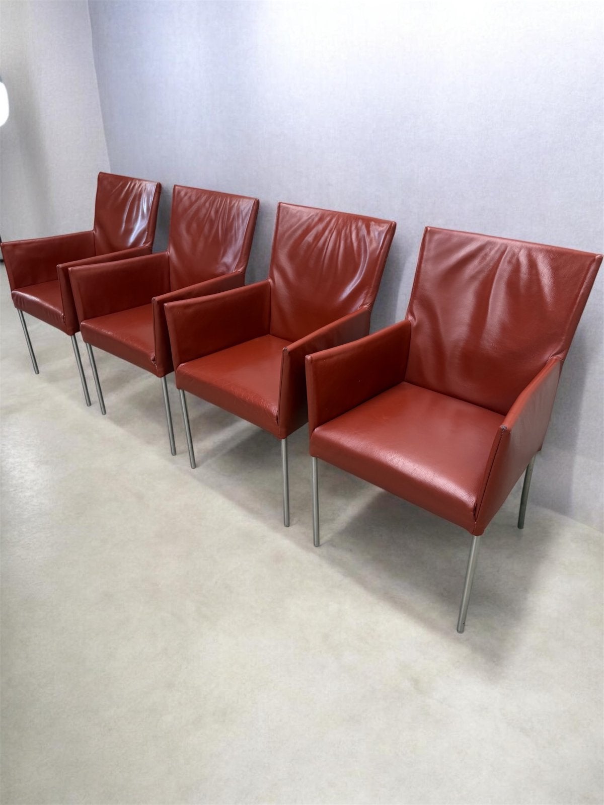 4x Bert Plantagie Arc stoelen, Huis en Inrichting, Stoelen, Ophalen of Verzenden, Zo goed als nieuw, Rood, Vijf, Zes of meer stoelen