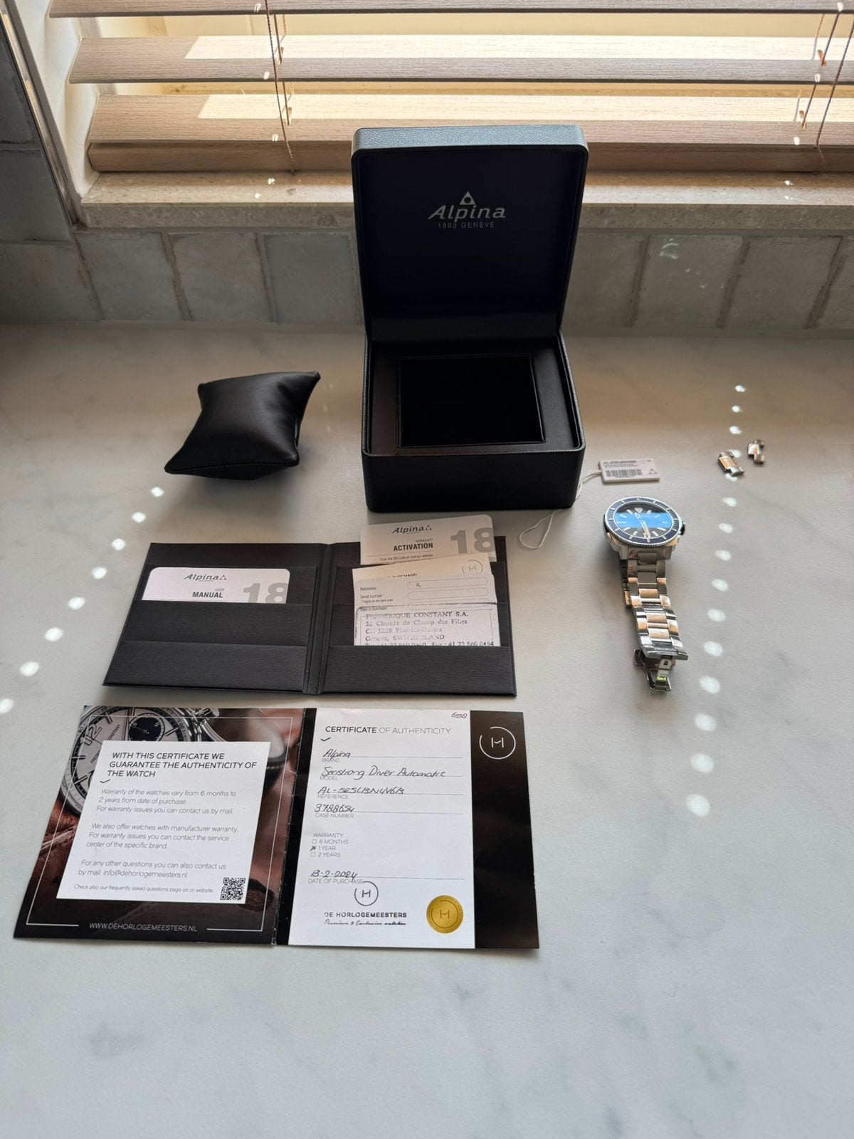 izgst alpina seastrong diver automatic 1000ft  swiss made !, Overige merken, Staal, Gebruikt, Staal