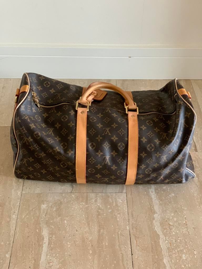 Louis vuitton keepall 55, Sieraden, Tassen en Uiterlijk, Tassen | Reistassen en Weekendtassen, 40 tot 60 cm, 30 cm of meer, Bruin