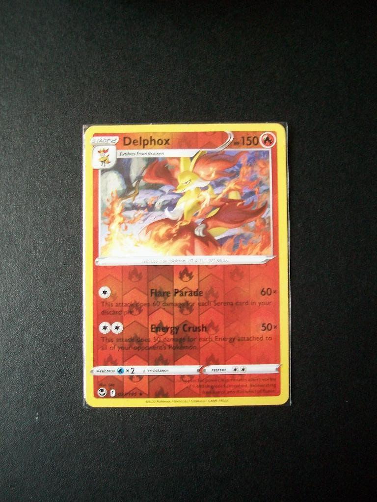 1857. Nieuwe Pokemon Kaart holofoil DELPHOX Hp 150 (027/195), Verzenden, Nieuw, Losse kaart, Foil