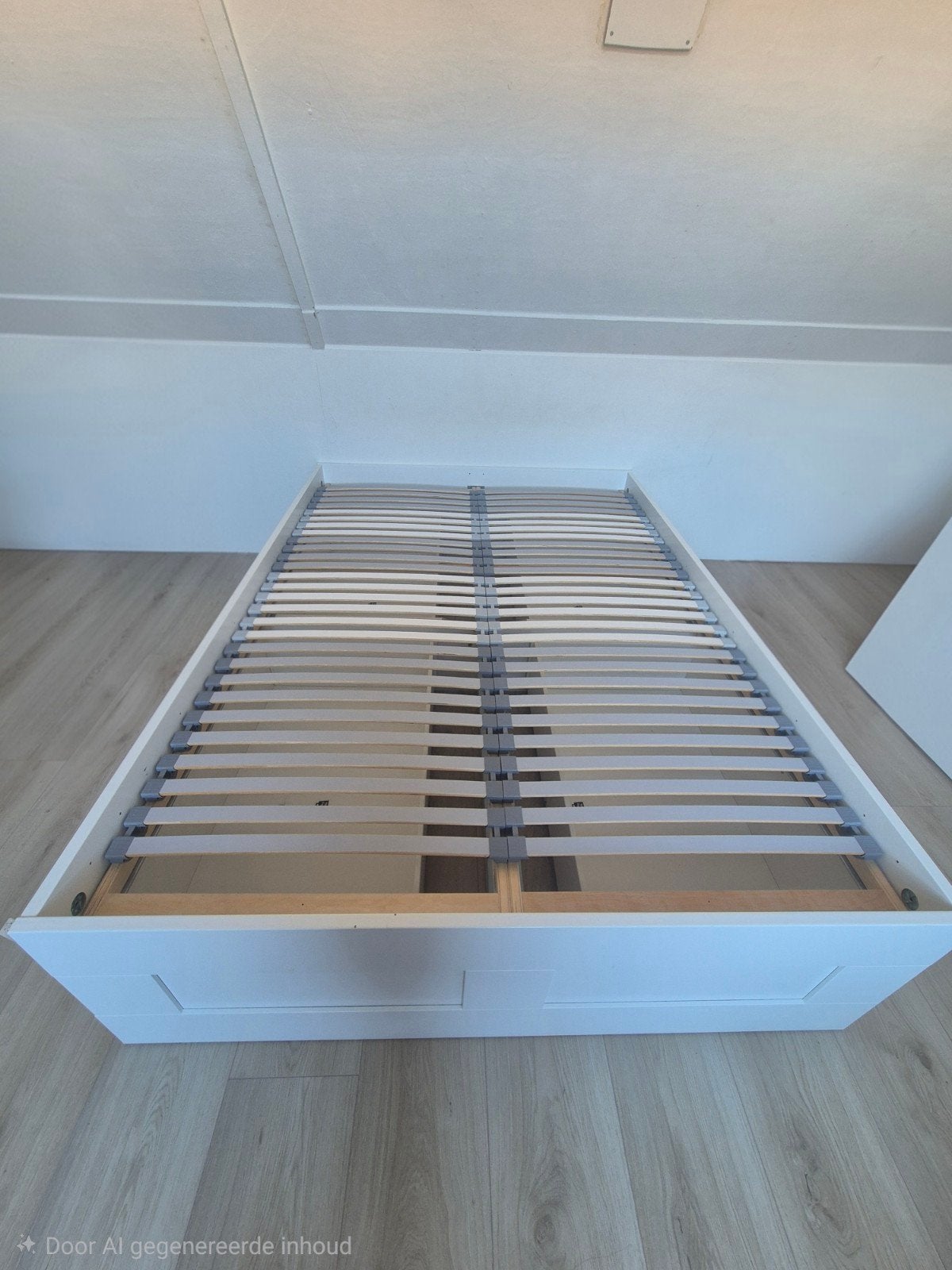 Ikea Brimnes Wit Tweepersoonsbed met lades 140x200cm, Ophalen, Gebruikt, Wit, Tweepersoons