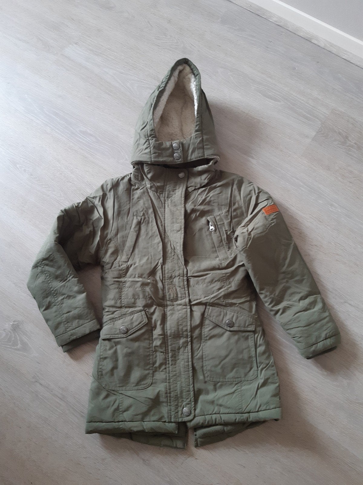 Zgan groene winterjas maat 140, Ophalen of Verzenden, Zo goed als nieuw, Jongen of Meisje, Jas
