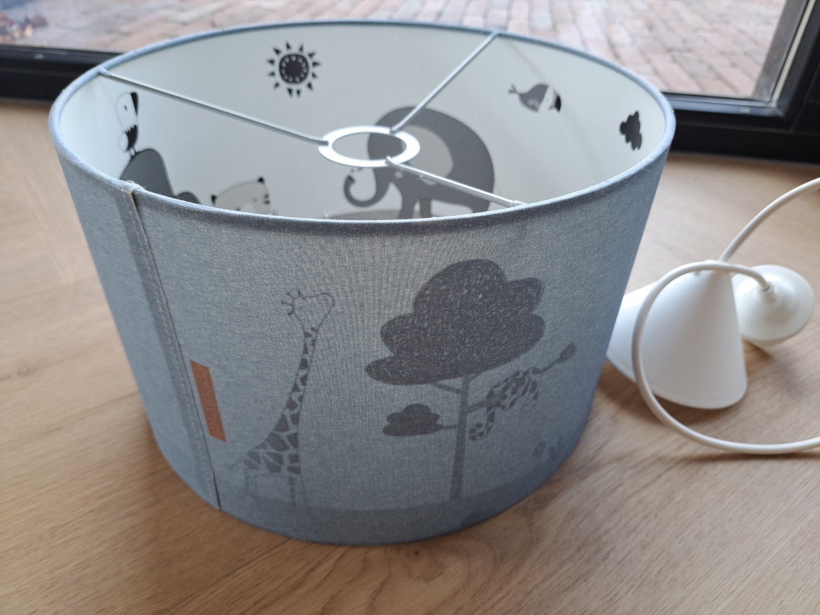 Littlr Dutch lampenkap met dierenprint, Hanglamp, Blauw, Rond, Ophalen of Verzenden