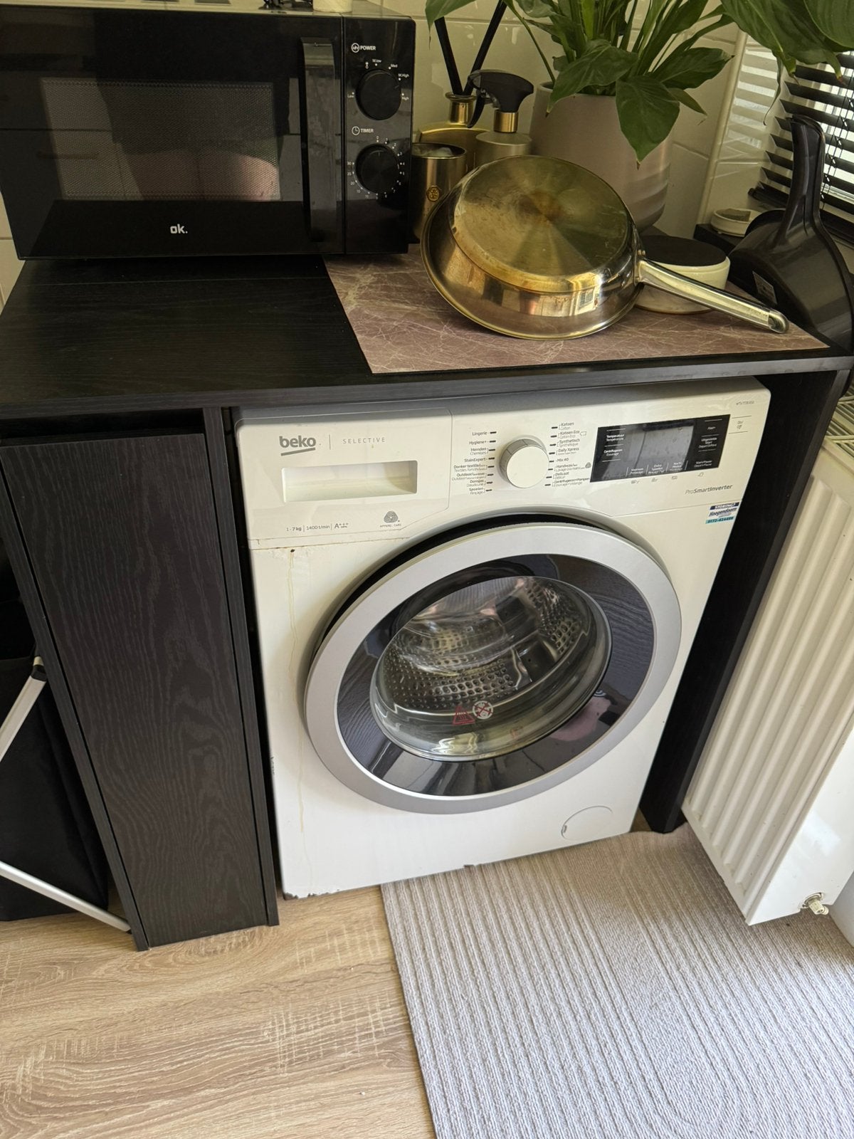 Wasmachine kast, Ophalen, Zo goed als nieuw, 1200 tot 1600 toeren, 85 tot 90 cm