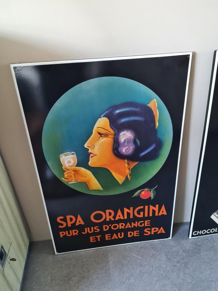 Spa Orange emaille bord 2021, Ophalen of Verzenden, Zo goed als nieuw, Reclamebord
