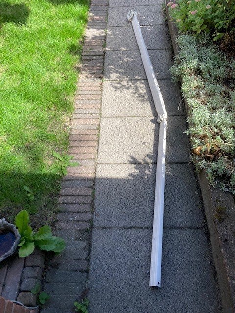 zonnescherm knikarmen, Tuin en Terras, Ophalen, Gebruikt, 150 tot 300 cm, 250 cm tot 450 cm